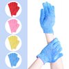 4 Pairs Bath Exfoliating Gloves Scrub, Double Sided Bath Mitts Scrubs for Shower, Exfoliating Shower Mitt Body Scrubber Glove, Bathing Accessories for Bath, Spa, Massage（Yellow, Red, Pink, Light Blue）