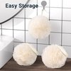 AmazerBath Loofah Sponge, Shower Loofah 60g/PCS - Body Scrubber Loofa Set of 3 Cream Color, Bath Sponge for Men and Women