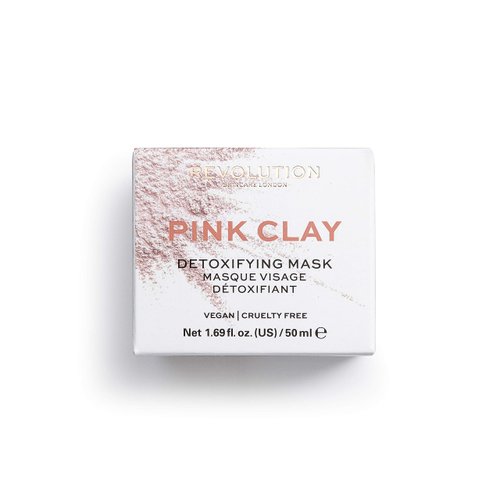 Revolution Skincare Pink Clay Detoxifying Face Mask, Blackhead Remover, Draws Out Impurities, Vegan & Cruelty-Free, 1.69 fl.oz/50ml