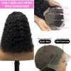 Water Wave Lace Front Wigs Human Hair 13X4HD Curly Bob Lace Front Wigs Human Hair Pre Plucked with Baby Hair Natural Black 180% Density Glueless Brazilian Virgin Human Hair Wigs for Women(16Inch)