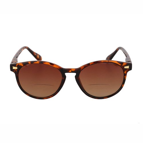 Mass Vision 3 Pair of The Brilliance Bifocal Sunglasses - Round, Full Frame Reading Sunglasses (Black/Tortoise, 1.5)