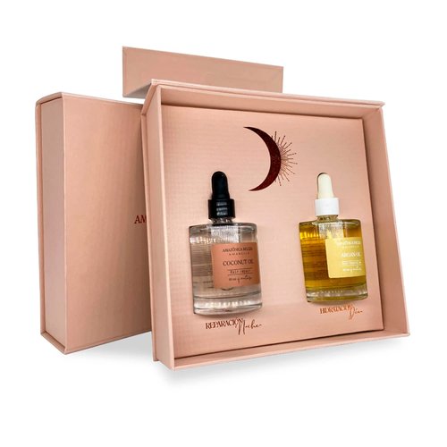 AMAZONICA BELEZA Kit Argan Oil and Coconut Oil for Hair - Nutrition, Hydration and Repair for Hair (60 ml each)