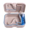 Orthdent Denture Box Case Bath Container and Brush with Mirror False Teeth Storage Box for Travel Daily Denture Care