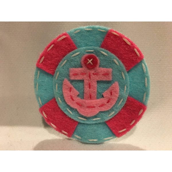 Felt Anchor Hair Clip Anchor Feltie Nautical Hair Clip Pink Blue Red White