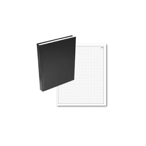 BookFactory Black Graph Paper Notebook / 4 X 4 Quad Ruled Notebook/Quadrille Notebook - 168 Pages (.25 Grid Format) 8" x 10" Black Cover Section Sewn Hardbound (GRD-168-SGP-A-LKT00)