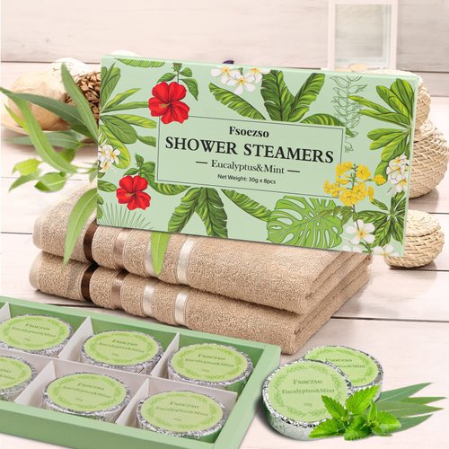 Shower Steamers - Eucalyptus and Menthol, Shower Bombs Valentines Day Gifts for her - Self Care and Relaxation Stress Relief, Home Spa Gifts Valentines Day Gifts