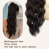 FREEMEIGE Ponytail Extension, 26 Inch Long Wavy Drawstring Ponytail for Women Dark Brown Pony Tail Hair Extension Synthetic Hairpiece for Daily Use