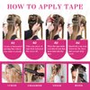 Tape in Hair Extensions Human Hair 100% Real Remy Human Hair Extensions Seamless Straight Hair extensions Real Human Hair Tape in Extensions 26Inch 20Pieces 50g/Set #1B Naturl Black