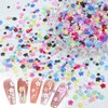 3D Color Tiny Flowers Charms for Nails, Acrylic Spring Blossom Tiny Flower Nail Art Charms with Metal Golden Caviar Beads for Nail Art DIY Manicure Jewel Accessories
