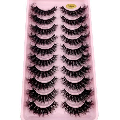 HBZGTLAD New 10 Pairs Natural Thick False Eyelashes Fake Lashes Long Makeup 3d Mink Lashes Extension Eyelash Mink Eyelashes for Beauty (DA-04)