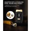 XIFEI Cigar Cutter, Stainless Steel V-Cut Cigar Cutter Built-in Cigar Puncher (Black Gold-1)