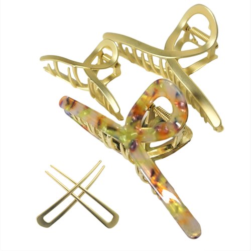 Sensory4u Metal Hair Claw Clips Variety Pack (Gray)