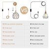 Cinkeda Plug in Pendant Light, Black Farmhouse Hanging Lights with Linen Shade, 15ft Golden Cotton Cord, Industrail Ceiling Lamp with Dimmable Switch, for Kitchen Island Living Room (Bulb Included)