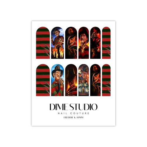 Halloween Nail Art Decal Stickers Horror Villain Slasher Freddie Bus Nightmare Water Transfer Nail Wraps for Acrylics, Gel X Press On Nail Extensions (40MM Medium)