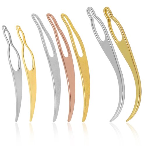 7 Pcs Dreadlock Tool Interlocking Tool, 3 Styles Easyloc Hair Crochet Needle for Dreadlocks, Interlocks & Sisterlocks Maintenance, Tightening Accessory for Braid Hair Making (Rose Silver Gold)