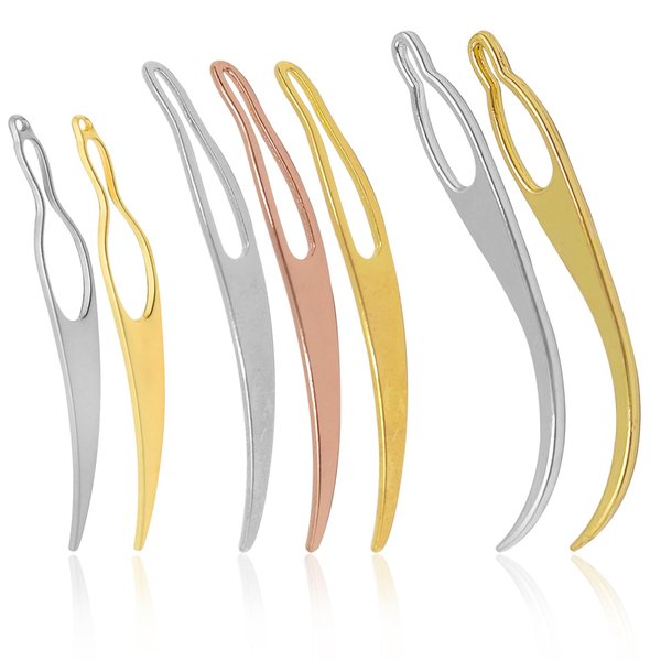 7 Pcs Dreadlock Tool Interlocking Tool, 3 Styles Easyloc Hair Crochet Needle for Dreadlocks, Interlocks & Sisterlocks Maintenance, Tightening Accessory for Braid Hair Making (Rose Silver Gold)