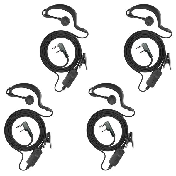 Durable Walkie Talkie Earpiece with Mic for BF-888S UV-5R Arcshell AR-5 Retevis H-777 Ansoko A-8S Greaval GV-8S (Pack of 4)