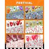 IDDFEVE 30 Sheets All Holiday Nail Art Stickers, Variety Pack Seasonal Nail Decals, Self-Adhesive Colorful Design for Daisy Flowers Butterflies Star Halloween Christmas