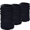 TecUnite 200 Pieces No-metal Hair Elastics Bulk Rubber Bands Hair Ties Ponytail Holders Hair Bands for Women Girls (Black,2 mm X 3.5 cm)