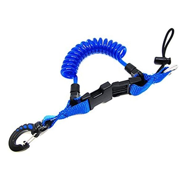 Scuba Choice Diving Shark Coil Lanyard with 1 Snap and Quick Release Buckles Blue