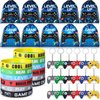 Nosiny 72PCS Video Game Party Favors Birthday Include 24 Video Game Goodie Drawstring Bags 24 Silicone Bracelet 24 Controller Keychain for Kids for Party Supplies(Fresh, Blue)