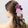 Flower Hair Clips Butterfly Orchid Gradient Pink Purple Claw Clip Sweet and Vivid for Beach, Pools, Daily Life, Weddings, Sorority, Parties, Valentines Day