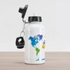 Ambesonne Map Aluminum Water Bottle, Low Poly Style Illustration of World Map Mosaic with Graded Rainbow Colors, Insulated Spill-Proof Travel Sports Water Bottle, 16.9 OZ, Magenta Blue