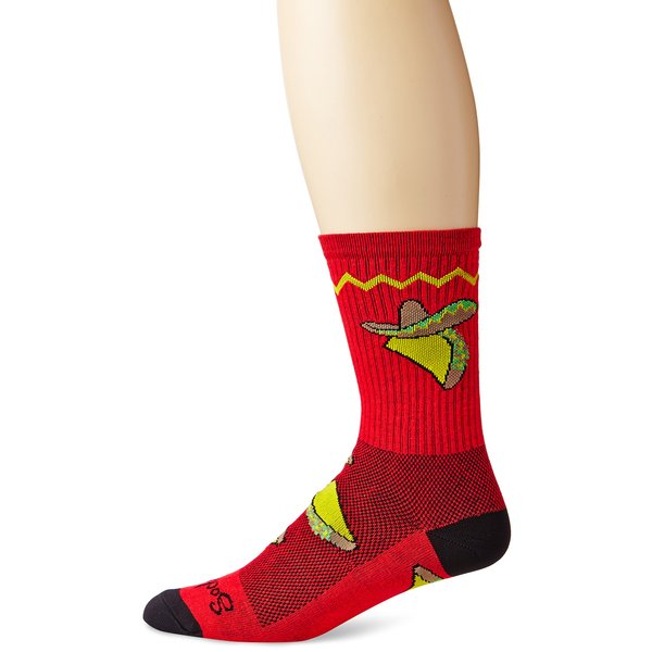 SockGuy Men's Taco Tuesday Crew Sock, Red, L/XL