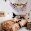 YELIENM Stuffed Animals Net or Hammock with Halloween String Lights, 59 inch Toy Hammock Halloween Gifts for Kids Hanging Stuffed Animal Storage Halloween Room Decor Halloween Lights Indoor