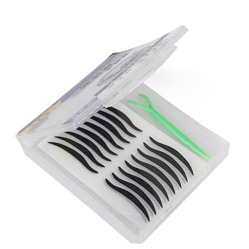 FOMIYES 80 Pairs Black Cat Eye Eyeliner Stickers, Self-Adhesive Waterproof Makeup Tape, Reusable Double Eyelid Temporary Eye Shadow Stickers for Easy Application