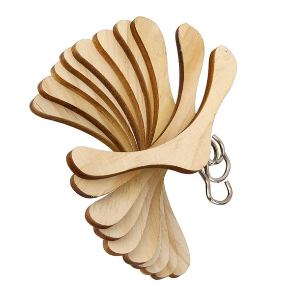 Toyvian Kids Hangers Dollshouse Ornament 10Pcs Doll Clothes Doll Accessory Mini Hangers for Earrings 18 inch Doll Hangers Hanger Miniature Wooden 18 Inch Clothes Kids Earrings
