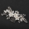 SWEETV Wedding Hair Comb Clip Bridal Crystal Wedding Hair Accessories for Brides and Bridesmaid, Silver