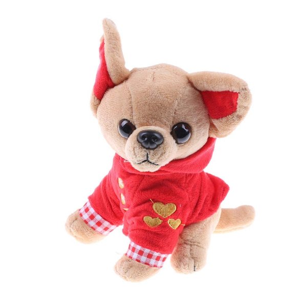 SUSHAFEN Stuffed Dog Puppy Toy Dog Plush Toy Soft Doll Stuffed Animal Pillow Birthday Gift Present Cute Dog Ornaments Decoration Handicraft House Desktop Decoration Prop,17cm/6.7"
