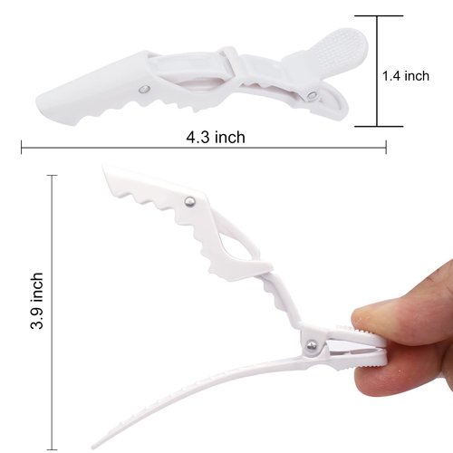 Ondder 14 Pack Alligator Hair Clips for Styling Sectioning, White Salon Pro Hair Clips for Barber Clips for Hair Coloring, Cutting, Sectioning Big Gator Cutting Hair Clips Salon Alligator Clips for Hair, Hair Styling Clips Accessories for Women Men Girls 