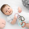 Silicone Teether Links, 6 Packs Baby Teether Ring Links Attach Baby Toys to Strollers or Carrier Seat