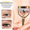 Eyelash Curler with Comb for Hooded Eyes,Euramerican,Asian, Jpanese C-curl, 2 Packs Eyelash Curler Refill Pads Compatible with Shiseido,Tweezerman,Shu uemura,Kevyn Aucoin,e.l.f
