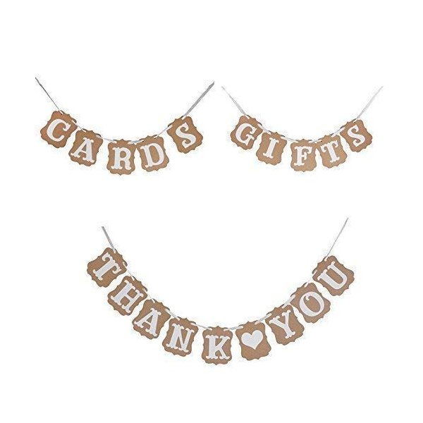 Gifts, Cards, Thank You Rustic Wedding Decoration Flag Garland Wedding Banner Party Decorations