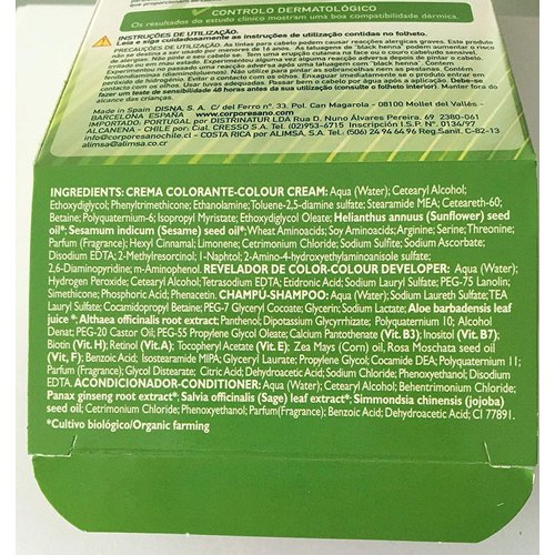 Corpore Sano Permanent Hair Color Dye(Does Not Contain:PPD, AMMONIA, RESORCINOL, PARABENS.(~ 1 Black)