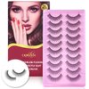 10 pairs false eyelashes natural, reusable microfiber fake eyelash, sweat-proof eye lashes, natural and beautiful, easy to wear,