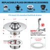 2 Pack Bathtub Drain Stopper with Hair Catcher, Pop Up Tub Stopper Plug Cover with Filter Basket, Separate Design for Easy to Clean, Anti-Clogging, Universal for 1.4"-1.9" Hole