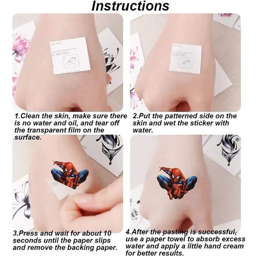 40 Sheets Spider-Man Temporary Tattoos Birthday Themed Party Supplies Decoration Favors Cartoon Cute Sticker for Kids Boys Home Activity Class Prizes Carnival Christmas Rewards (Spider-Man)