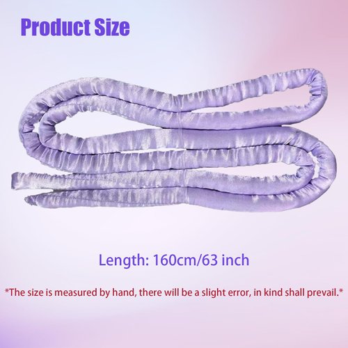 MOODKEY Heatless Curling Rod Headband, 63inch Purple Long Heatless Curls Headband, Soft Hair Curlers to Sleep In(Purple)