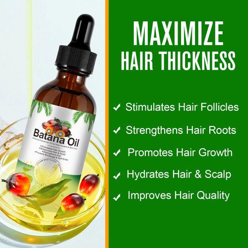 Batana Oil for Hair Growth and Nourishing, 100% Pure Natural Organic Cold Press Batana Hair Oil for Hair Split Ends, Enhances Hair & Skin Radiance Nourishment