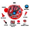 Miraculous Ladybug, 10-in-1 Kids Makeup Set with Nail Polish, Lipstick, Pressed Powder Palette, Lip Gloss, Hair Chalk, Make-up Sponge, Compressed Towel, Sticker and Pom-pom (Wyncor)