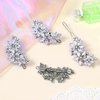 Mabor 4Pcs Rhinestone Bridal Hair Clip Decorative Crystal Faux Flower Hair Pins Sparkly Silver Headpiece Accessories for Wedding Party Prom Bling Barrette for Women Girls Bridesmaid Bride