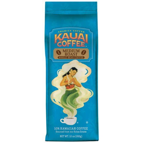 Kauai Coffee Koloa Estate Medium Roast - Whole Bean Coffee, 10 oz Package
