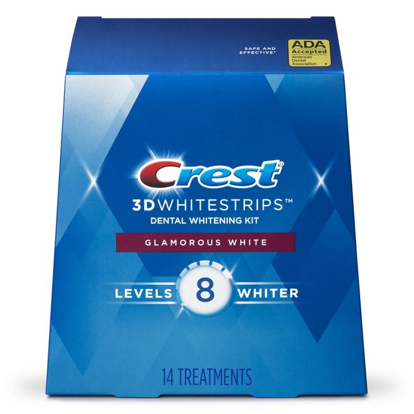 Crest 3D Whitestrips, Glamorous White, Teeth Whitening Strip Kit, 28 Strips (14 Count Pack)