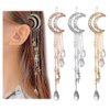 Ximimark 3Pcs Moon Crystal Rhinestone Beads Dangle Hairpin Hair Clip Women Bridal Hair Accessories Tassels Hairpin Silver&Gold&Rose Gold