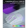 SOLAKAKA SM900 White Wired Gaming Mouse with Honeycomb Shell,12800 DPI,7 Programmable Buttons,Lightweight Gaming Mice Ergonomic Computer Mouse Gaming for Windows/PC/Mac/Laptop Gamer