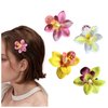 Generic ALLUREVIE 4pcs Artificial Hawaiian Flower Hair Clips - Orchid Flower Hair Clips for Women with Gift Packaging, Vibrant Floral Hair Accessories for Women and Girls, Decorative Hair Clips